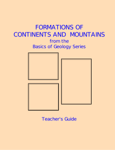 formations of continents and mountains