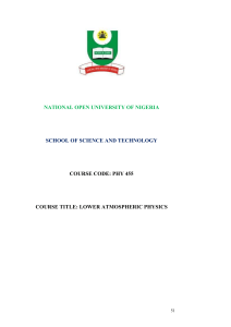 Lower Atmospheric Physics - National Open University of Nigeria