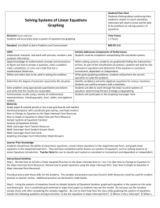 Solving Systems of Linear Equations Graphing