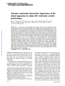Valvular-ventricular interaction: importance of the
