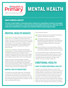 mental health - Health is Primary