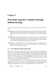 Chapter 9 Post-main sequence evolution through helium burning