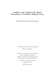 Auditive and Audiotactile Music Perception of Cochlear Implant