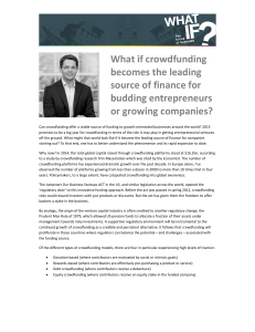 What if crowdfunding becomes the leading source of finance for