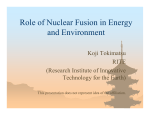 Role of Nuclear Fusion in Energy and Environment