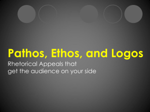 Pathos, Ethos, and Logos