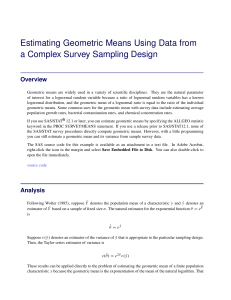Estimating Geometric Means Using Data from a Complex Survey