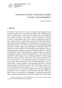 Asymmetric Earth: mechanisms of plate tectonics and earthquakes∗