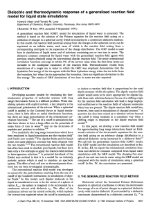 Dielectric and thermodynamic response of a