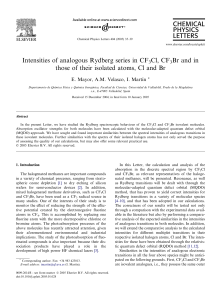 Intensities of analogous Rydberg series in CF3Cl, CF3Br and in