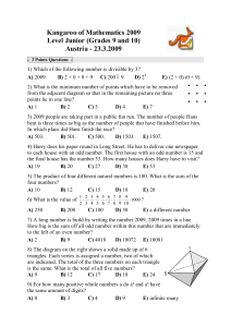 Känguru der Mathematik 2009 - Junior