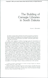 The Building of Carnegie Libraries in South Dakota