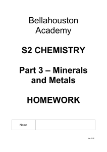 Topic 3- Minerals and Metals