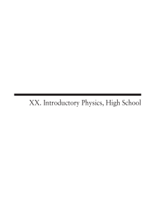 XX. Introductory Physics, High School