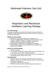 Respiratory and Mechanical Ventilation Learning Package