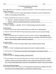 Name Date 2.4: Chemical Reactions and Enzymes Guided Reading