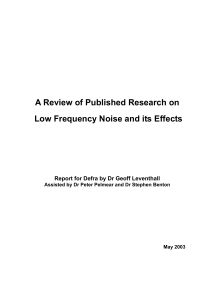 Low Frequency Noise Report 2003