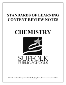 Chemistry Content Review Notes