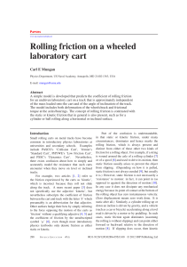Rolling friction on a wheeled laboratory cart
