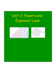 Unit 2: Powers and Exponent Laws