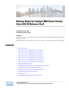 Release Notes for Catalyst 3850 Series Switch, Cisco IOS XE