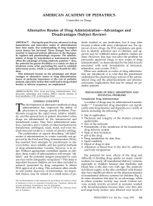 AMERICAN ACADEMY OF PEDIATRICS Alternative Routes of Drug