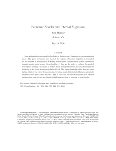 Economic Shocks and Internal Migration