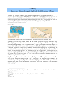 Gender and Climate Change in the Hindu Kush Himalayas of Nepal