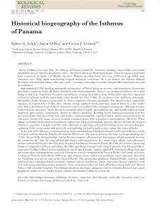 Historical biogeography of the Isthmus of Panama