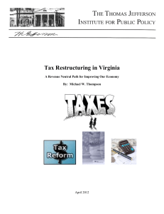 Tax Restructuring in Virginia - Thomas Jefferson Institute for Public