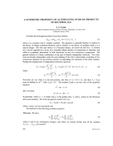 A SYMMETRY PROPERTY OF ALTERNATING SUMS OF