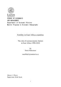 Fertility in East Africa countries