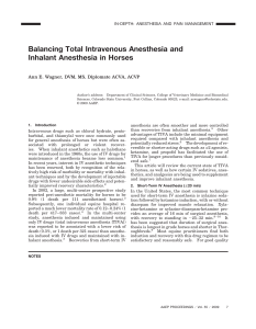 Balancing Total Intravenous Anesthesia and Inhalant Anesthesia in
