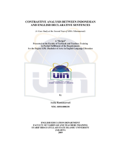 contrastive analysis between indonesian and english declarative