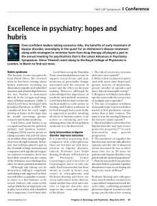 Excellence in psychiatry: hopes and hubris