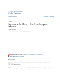 Remarks on the History of the Indo-European Infinitive