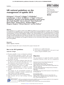 UK national guidelines on the management of syphilis 2015