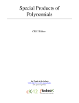Special Products of Polynomials