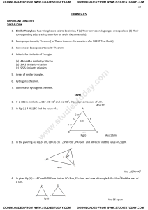 CBSE Class X Triangles Assignment 2