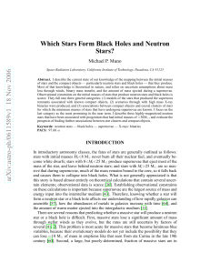 Which Stars Form Black Holes and Neutron Stars?