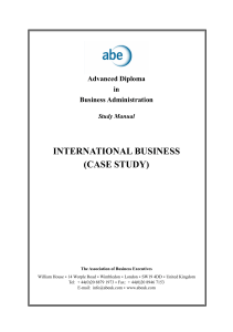 INTERNATIONAL BUSINESS (CASE STUDY)