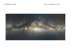 Survey of Astrophysics A110 The Milky Way Galaxy