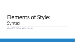 Elements of Style: Syntax