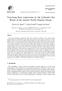 Year-long float trajectories in the Labrador Sea Water of the eastern