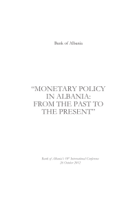 Monetary policy in albania: froM the past to the