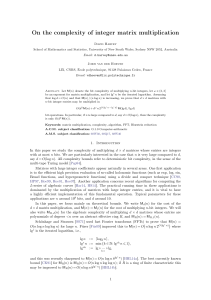 On the complexity of integer matrix multiplication