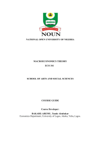 NATIONAL OPEN UNIVERSITY OF NIGERIA MACROECONOMICS