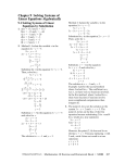 Chapter 9 Solving Systems of Linear Equations Algebraically