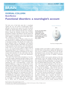 Functional disorders: a neurologist`s account