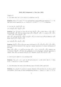 Math 403 Assignment 1. Due Jan. 2013. Chapter 11. 1. (1.2) Show